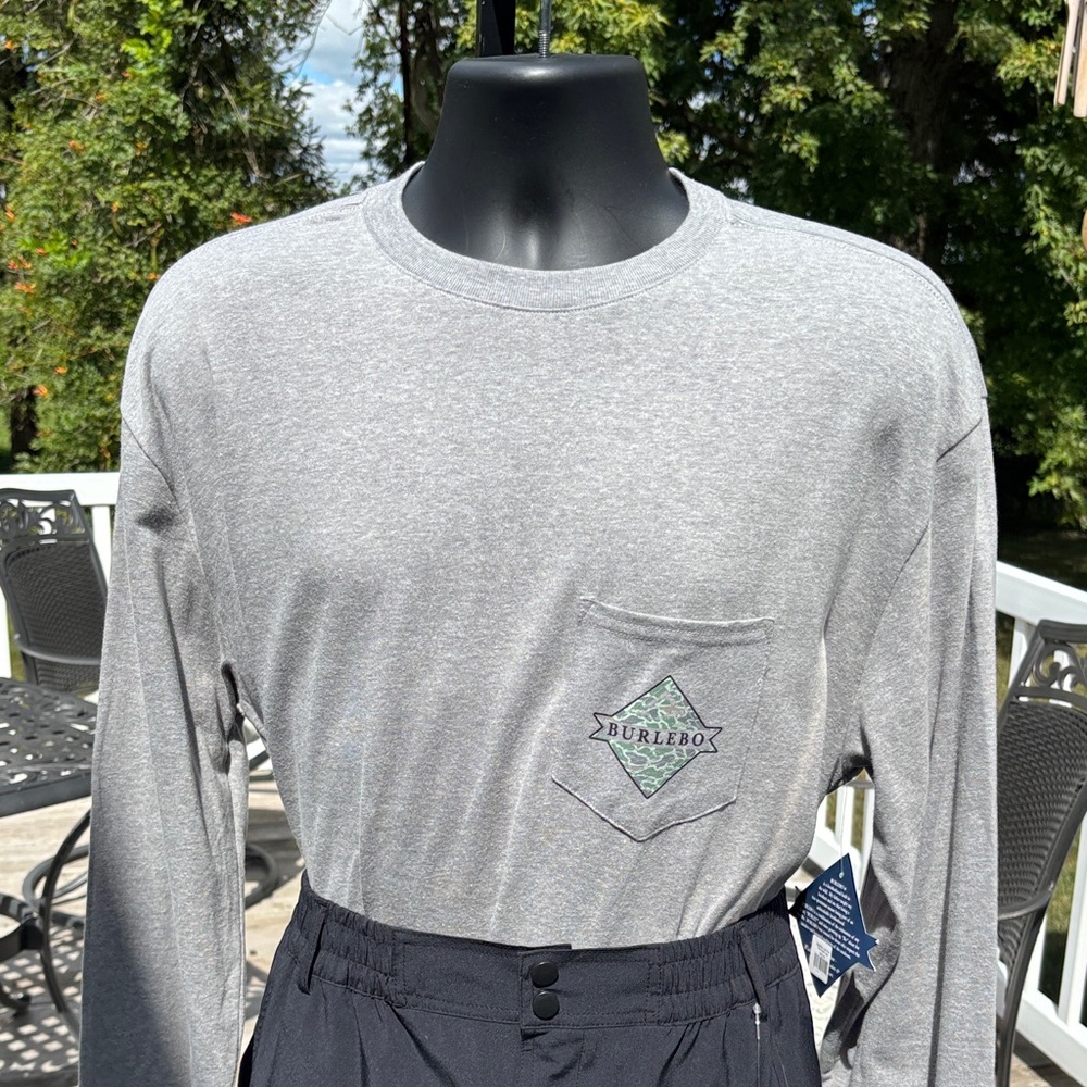 BURLEBO Men's Heather Gray Long Sleeve Tee